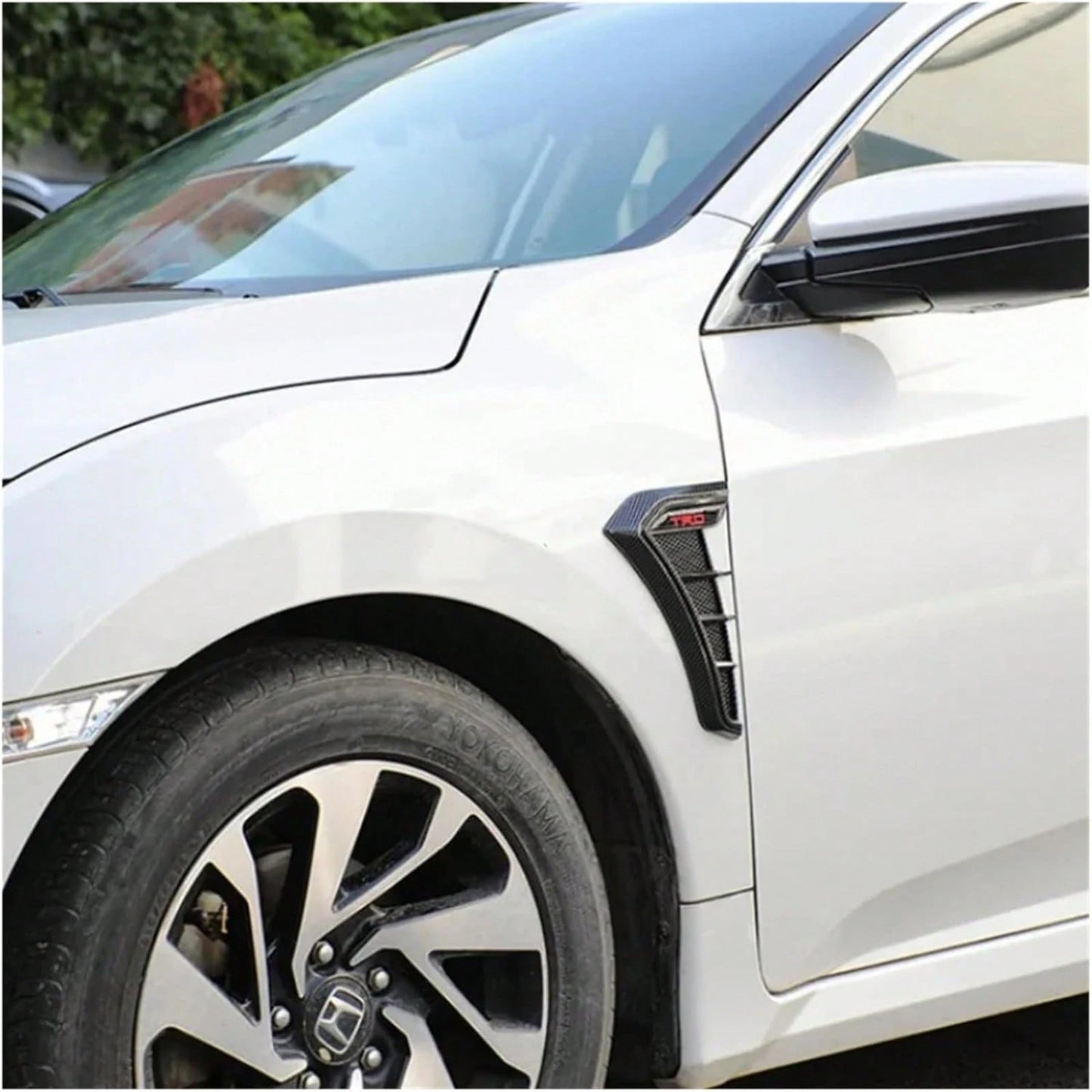 2-Piece Shark Gill Wing Mudguard And Side Air Intake Mudguard, Perfectly Compatible With All Car Models, Making Driving Safer!