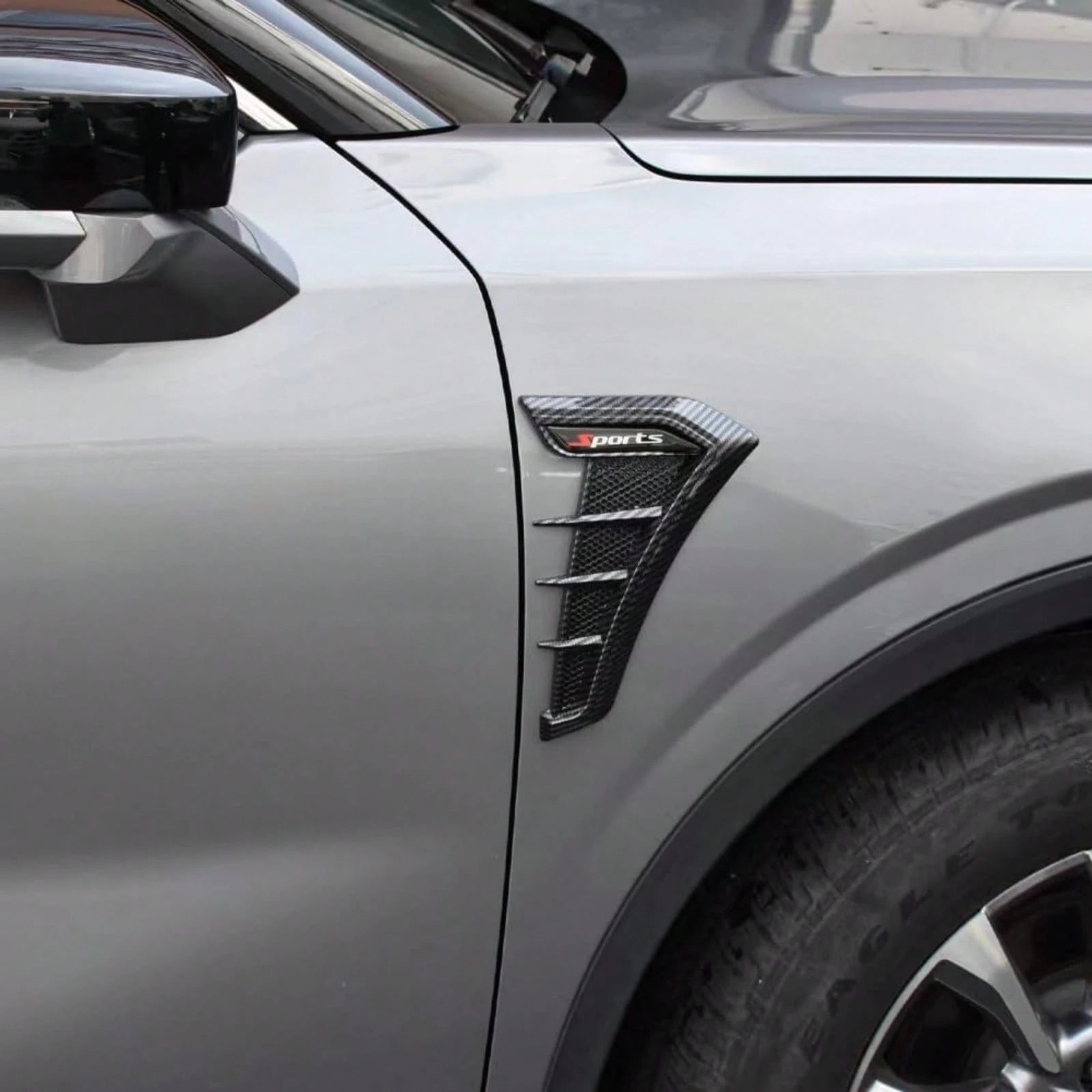 2-Piece Shark Gill Wing Mudguard And Side Air Intake Mudguard, Perfectly Compatible With All Car Models, Making Driving Safer!