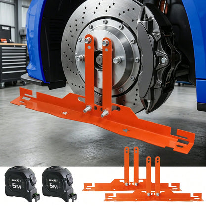 2 Sets Wheel Alignment Tool Kit Equipped With Dual Tape Measures, Adjustable Toe Positioning Plates, Heavy Duty Anti-Rust Steel Calibration Tool, Universal Fit For Cars Trucks SUVs, Labor Saving Singl