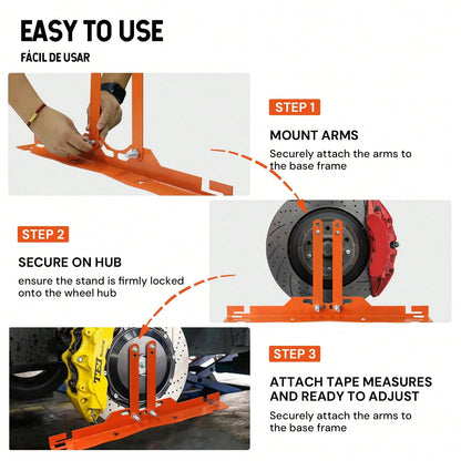 2 Sets Wheel Alignment Tool Kit Equipped With Dual Tape Measures, Adjustable Toe Positioning Plates, Heavy Duty Anti-Rust Steel Calibration Tool, Universal Fit For Cars Trucks SUVs, Labor Saving Singl