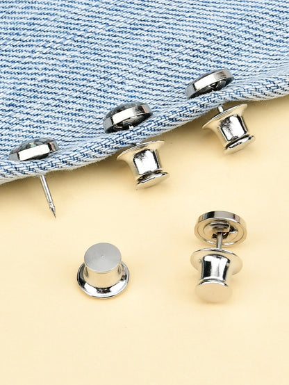 2 Sets-White Waist Buckle, Button, Clamp, Clothing Accessories