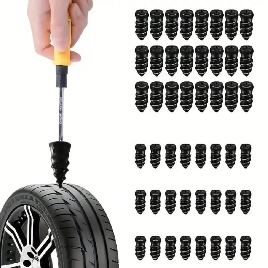 20/30/50pcs Of 6mm/8mm Rubber Plugs For Tire Repair, Self-Tapping Rubber Screws For Car And Motorcycle Tire Punctures. Quick Tire Repair, Emergency Tire Repair
