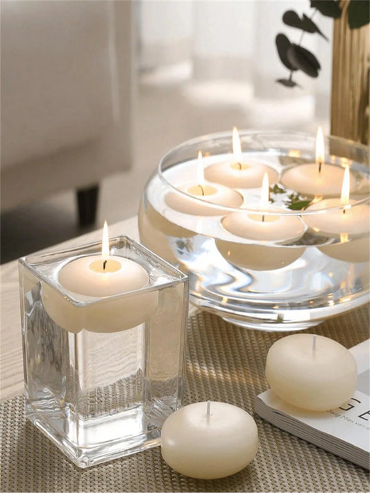 20/5/1/4pcs White Floating Candles, Royal Imports Floating Candles, Unscented Dripless Candle Discs, Suitable For Tabletop Decor, Wedding, Party, Holiday, Valentine's Day Party Supplies, Wedding Suppl