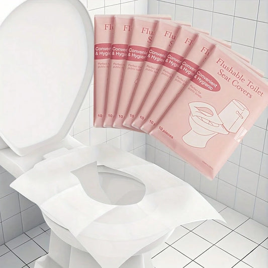 20/50/100pcs Disposable Toilet Seat Covers- Suitable For Hotels, Airplanes And Outdoor Camping, Individually Packaged, Soft & Hygienic, Fit Most Toilet Shapes, Essential For Public Restrooms, Portabl