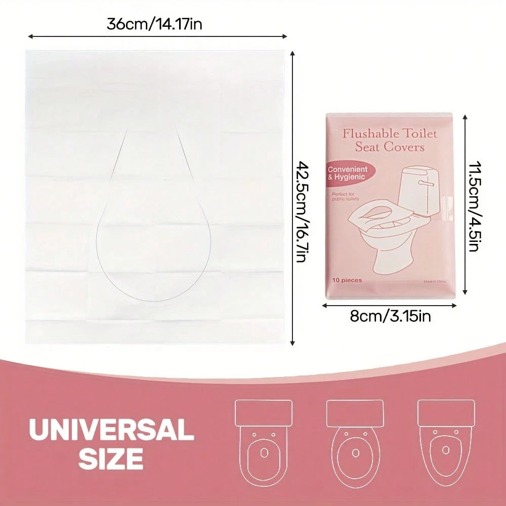 20/50/100pcs Disposable Toilet Seat Covers- Suitable For Hotels, Airplanes And Outdoor Camping, Individually Packaged, Soft & Hygienic, Fit Most Toilet Shapes, Essential For Public Restrooms, Portabl