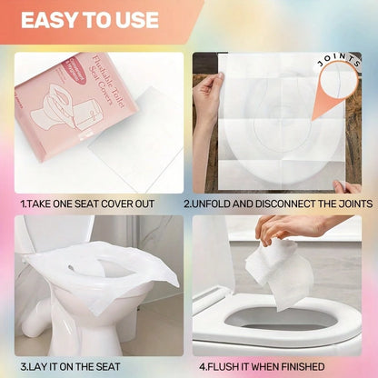 20/50/100pcs Disposable Toilet Seat Covers- Suitable For Hotels, Airplanes And Outdoor Camping, Individually Packaged, Soft & Hygienic, Fit Most Toilet Shapes, Essential For Public Restrooms, Portabl