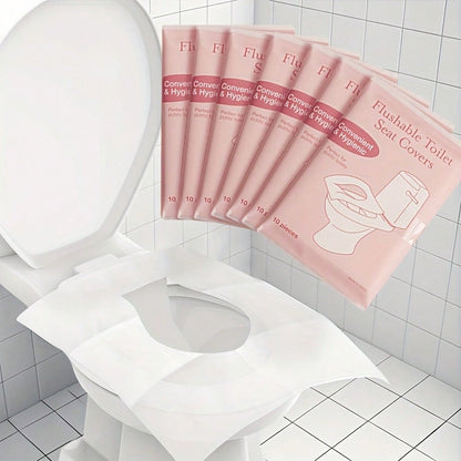 20/50/100pcs Disposable Toilet Seat Covers- Suitable For Hotels, Airplanes And Outdoor Camping, Individually Packaged, Soft & Hygienic, Fit Most Toilet Shapes, Essential For Public Restrooms, Portabl