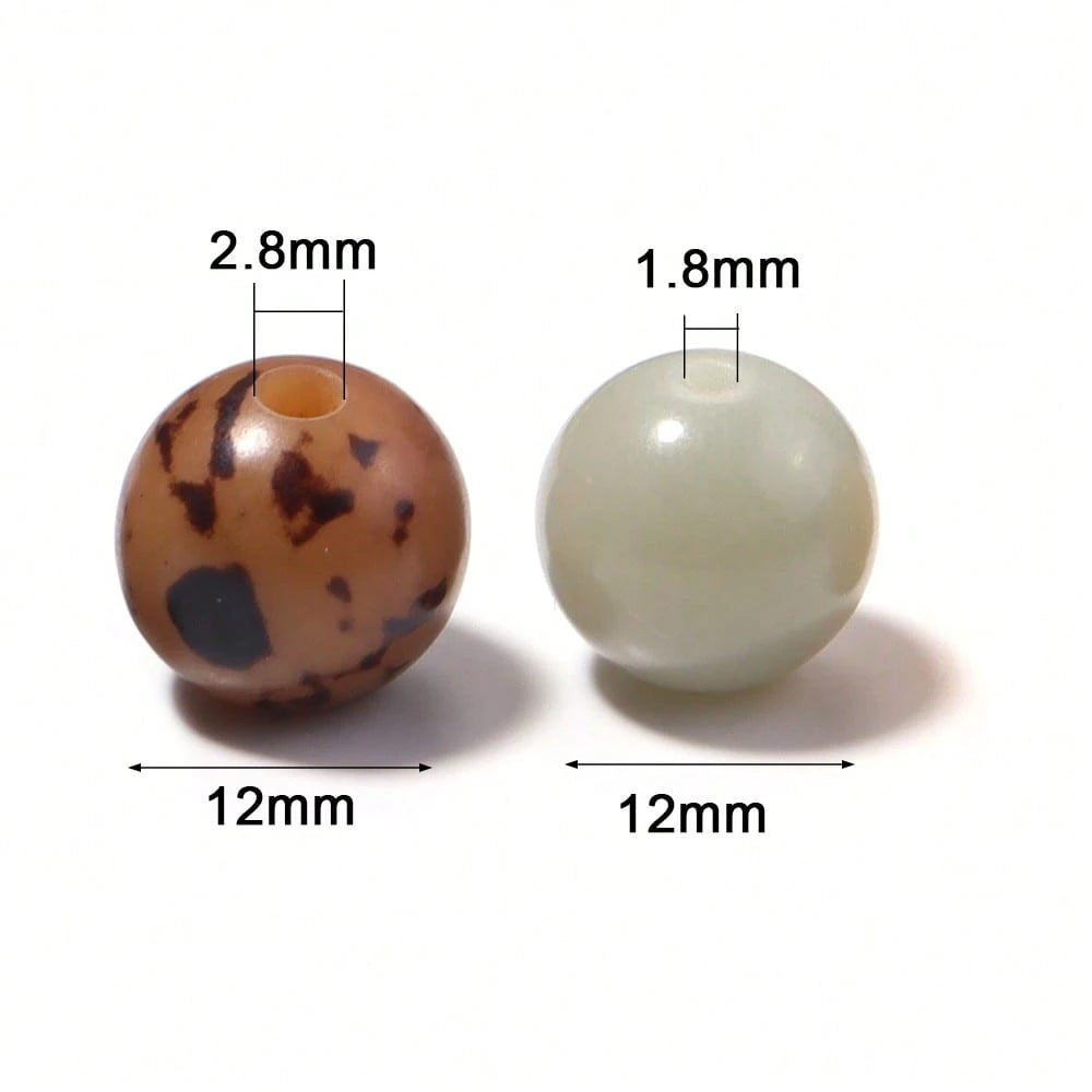 20/50pcs/Pack Bodhi Round Beads, Multi-Color Tiger Skin Loose Beads 12mm Dunhuang Style Bracelet Necklace Mixed Color Material Beads Buddhist Beads Vintage Pendant Decorative Beads DIY Handmade Beaded