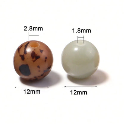 20/50pcs/Pack Bodhi Round Beads, Multi-Color Tiger Skin Loose Beads 12mm Dunhuang Style Bracelet Necklace Mixed Color Material Beads Buddhist Beads Vintage Pendant Decorative Beads DIY Handmade Beaded