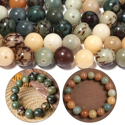 20/50pcs/Pack Bodhi Round Beads, Multi-Color Tiger Skin Loose Beads 12mm Dunhuang Style Bracelet Necklace Mixed Color Material Beads Buddhist Beads Vintage Pendant Decorative Beads DIY Handmade Beaded
