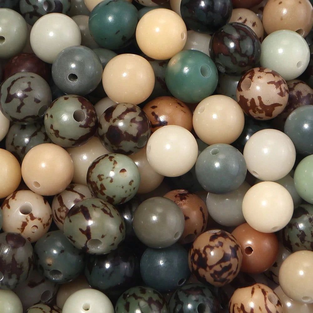 20/50pcs/Pack Bodhi Round Beads, Multi-Color Tiger Skin Loose Beads 12mm Dunhuang Style Bracelet Necklace Mixed Color Material Beads Buddhist Beads Vintage Pendant Decorative Beads DIY Handmade Beaded