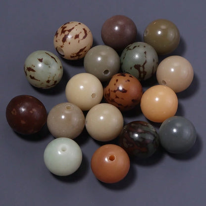 20/50pcs/Pack Bodhi Round Beads, Multi-Color Tiger Skin Loose Beads 12mm Dunhuang Style Bracelet Necklace Mixed Color Material Beads Buddhist Beads Vintage Pendant Decorative Beads DIY Handmade Beaded