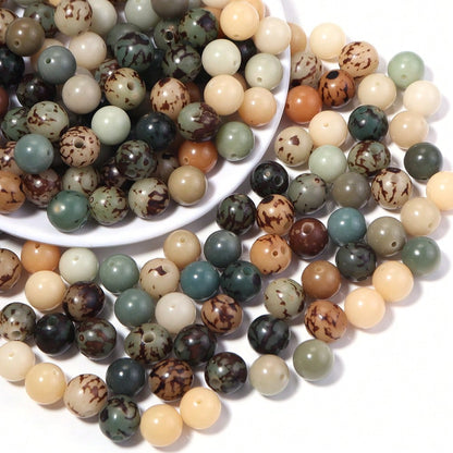 20/50pcs/Pack Bodhi Round Beads, Multi-Color Tiger Skin Loose Beads 12mm Dunhuang Style Bracelet Necklace Mixed Color Material Beads Buddhist Beads Vintage Pendant Decorative Beads DIY Handmade Beaded