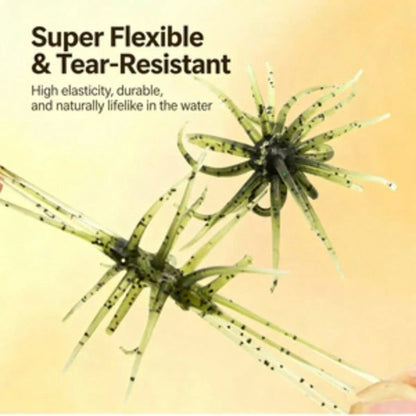 20-Piece Set (10 Sea Urchin Soft Baits+10 Lure Hooks), Wide Belly Crank Hooks, Spherical Floating Biomimetic Realistic Fishing Baits, Suitable For Bass, Trout, Lake, River Freshwater And Seawater Fish