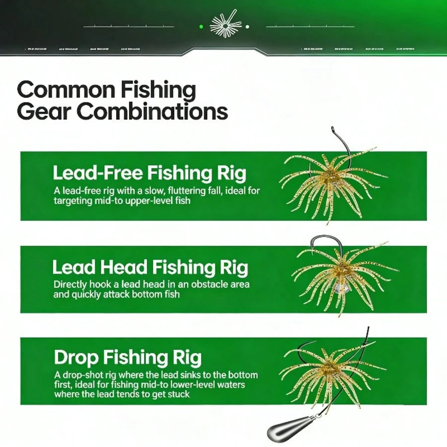 20-Piece Set (10 Sea Urchin Soft Baits+10 Lure Hooks), Wide Belly Crank Hooks, Spherical Floating Biomimetic Realistic Fishing Baits, Suitable For Bass, Trout, Lake, River Freshwater And Seawater Fish