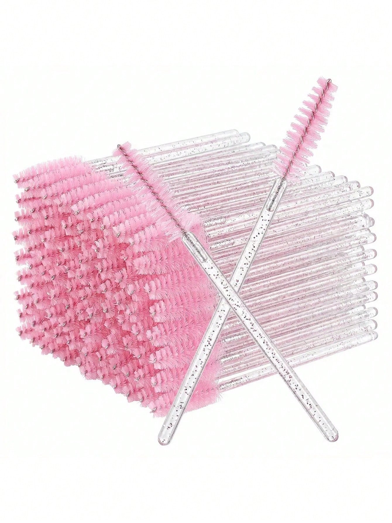 200pcs/100pcs/50pcs/10pcs Mascara Brushes, Eyelash Brushes, Eyelash Cleaning Brushes, Crystal Glossy Eyebrow Brushes, Eyelash Extension Makeup Tools