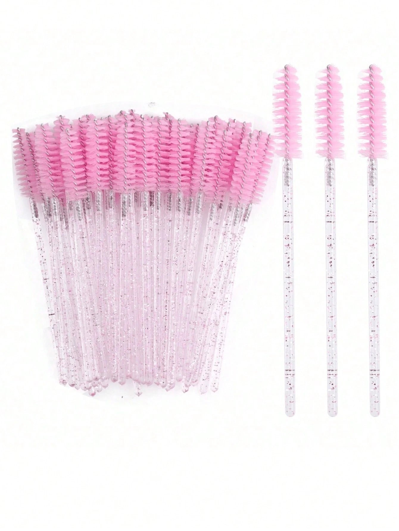 200pcs/100pcs/50pcs/10pcs Mascara Brushes, Eyelash Brushes, Eyelash Cleaning Brushes, Crystal Glossy Eyebrow Brushes, Eyelash Extension Makeup Tools