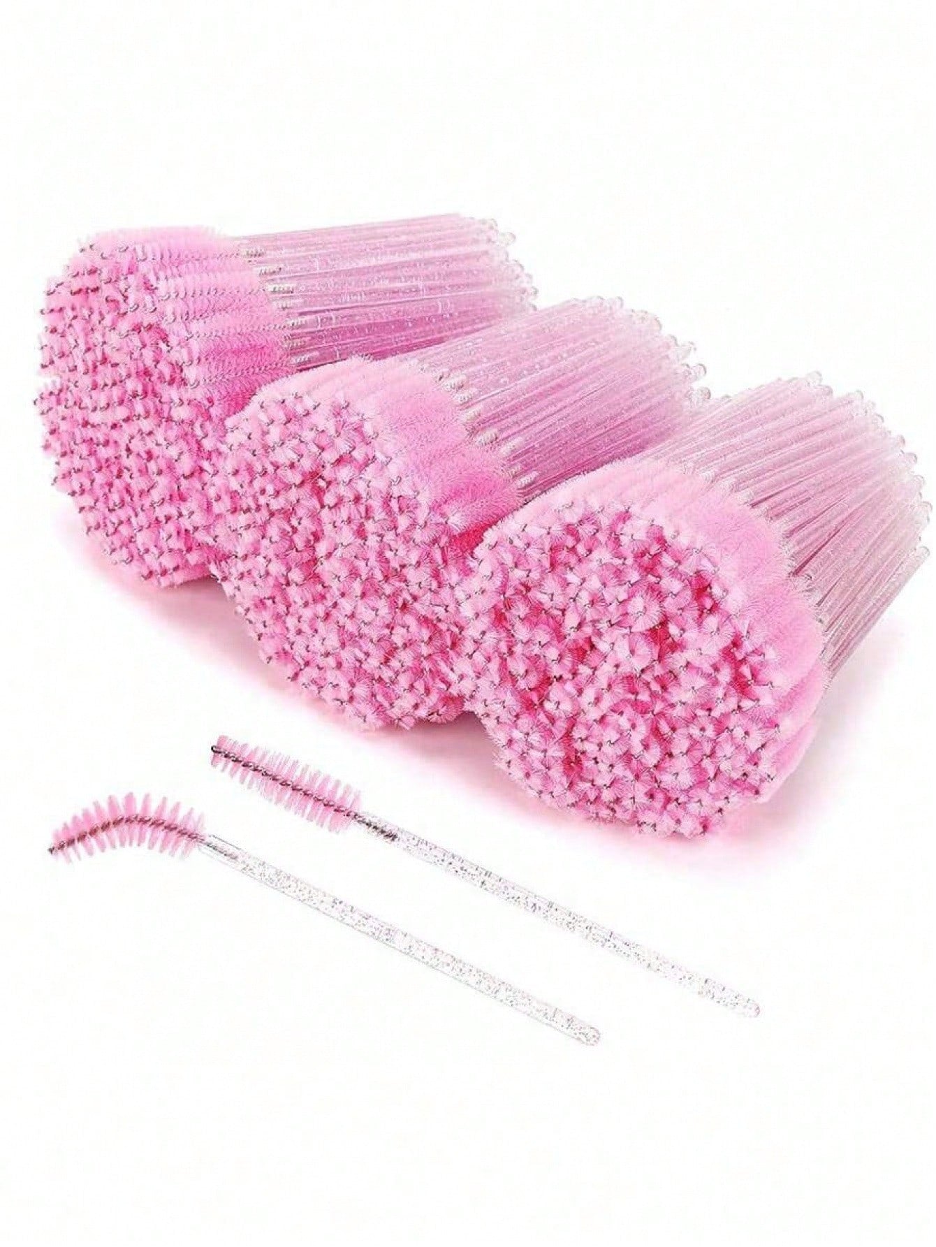 200pcs/100pcs/50pcs/10pcs Mascara Brushes, Eyelash Brushes, Eyelash Cleaning Brushes, Crystal Glossy Eyebrow Brushes, Eyelash Extension Makeup Tools