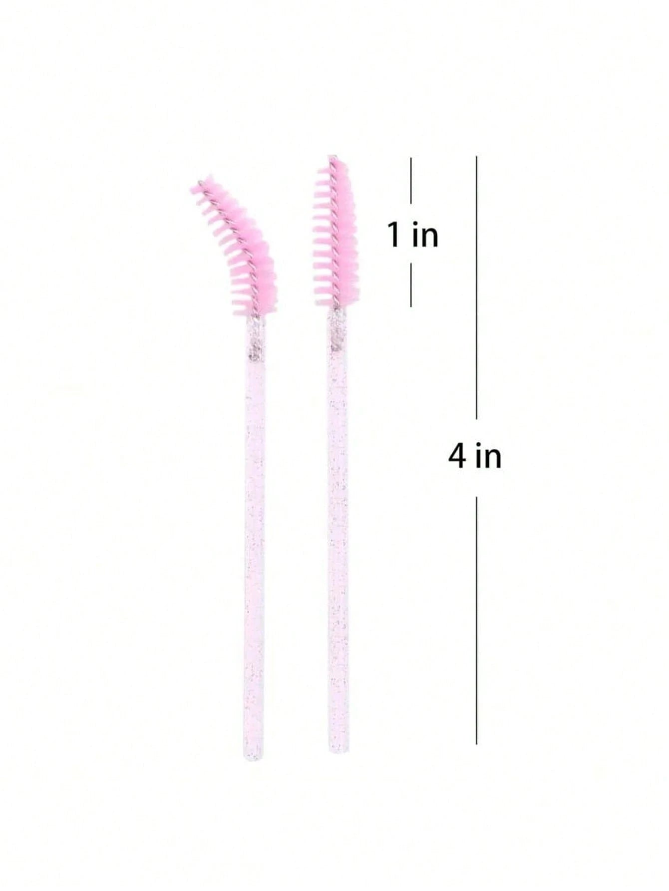 200pcs/100pcs/50pcs/10pcs Mascara Brushes, Eyelash Brushes, Eyelash Cleaning Brushes, Crystal Glossy Eyebrow Brushes, Eyelash Extension Makeup Tools