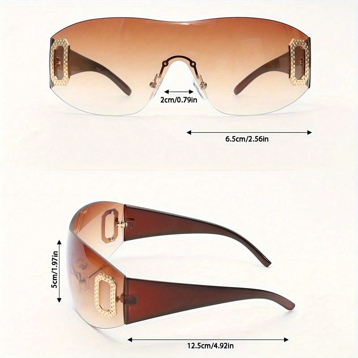2025 New Fashion Y2K Style Rimless Glasses With Integrated Letter Accessories