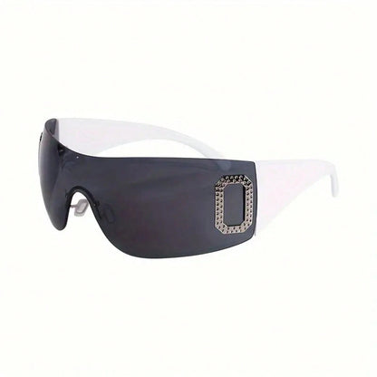 2025 New Fashion Y2K Style Rimless Glasses With Integrated Letter Accessories