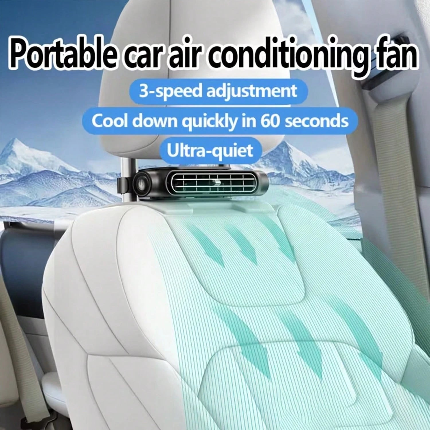 2026 Car Seat Fan, Suitable For Driver Seat And Back Seat, Upgraded Mini Portable USB Back Cooling Fan, Can Replace Ventilated Seats, 3-Speed Wind, Suitable For Most Cars, Vehicles, RVs, Trucks