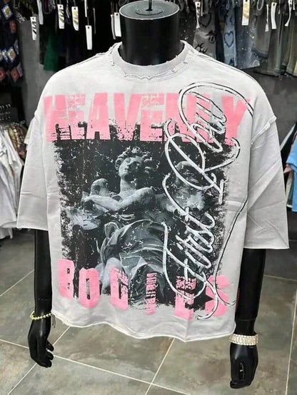 2026 New Cotton T-Shirt Short-Sleeved Full-Printed Couple Lapel Digital Spray Inner Style Pullover Top