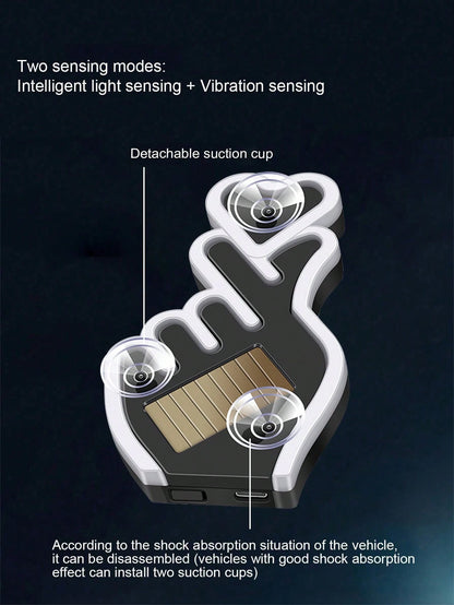 2026 New Heart-Shaped Solar Powered LED Car Atmosphere Light, Heart-Shaped Neon Rear Window Decoration, Sensor-Activated 5-Mode Atmosphere Light, Cute Car Accessory For Women And Girls, Beautiful Roma