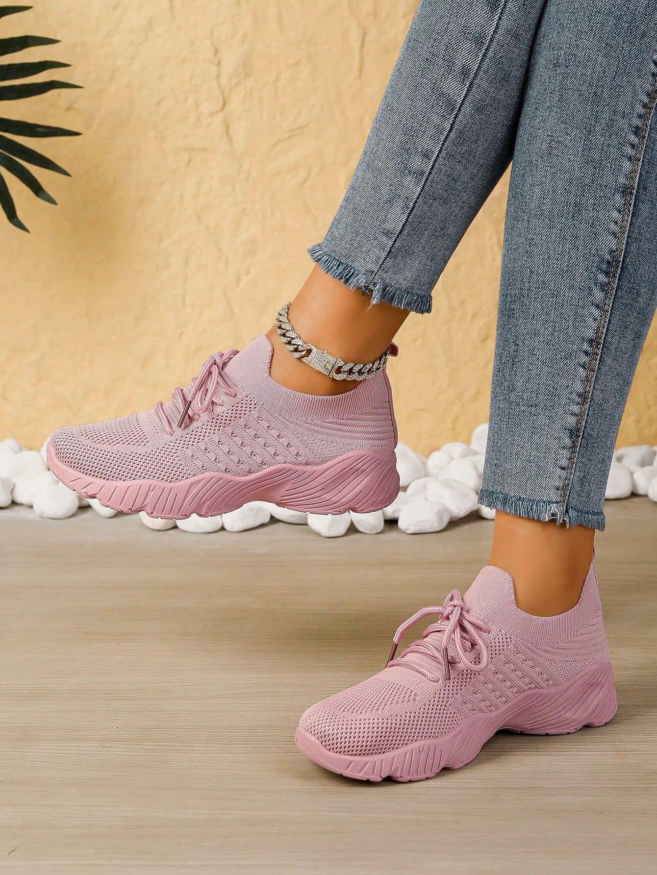 2026 New Style Women's Casual Sports Shoes Solid Color Lace-Up Slip-On Wear-Resistant Eva Insole Women's Tennis Shoes Indoor Exercise Outdoor Hiking Autumn And Winter Women's Shoes