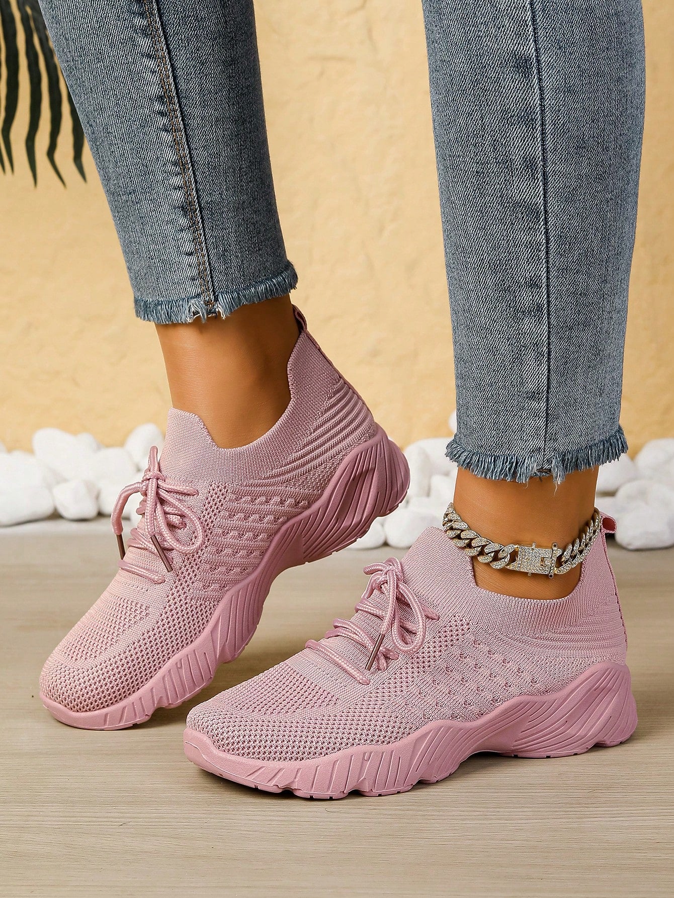 2026 New Style Women's Casual Sports Shoes Solid Color Lace-Up Slip-On Wear-Resistant Eva Insole Women's Tennis Shoes Indoor Exercise Outdoor Hiking Autumn And Winter Women's Shoes