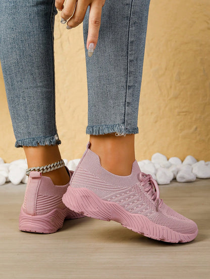 2026 New Style Women's Casual Sports Shoes Solid Color Lace-Up Slip-On Wear-Resistant Eva Insole Women's Tennis Shoes Indoor Exercise Outdoor Hiking Autumn And Winter Women's Shoes