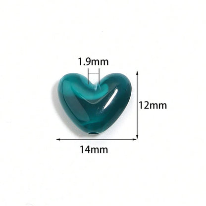 20pcs Acrylic Dual-Color Tie Dye Heart-Shaped Beads With Hole, Heart Beads For Handmade DIY Bracelet Necklace Accessories, Jewelry Making Beads