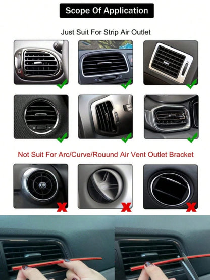 20pcs Chrome Plated PVC Car Interior Air Vent Outlet Decoration Trim Strip, DIY Car Decoration Strip Suitable For All Straight Vent Outlets