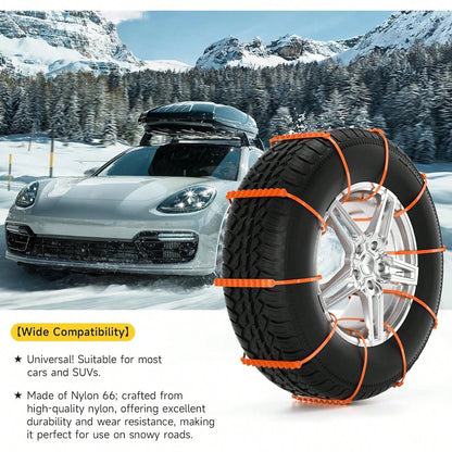 20pcs Of Car Emergency Anti-Slip Chains, Designed For Winter Driving To Prevent Slipping, Quick Installation Of Ice And Snow Chains, Suitable For Cars, Suvs, And Trucks, Ideal For Harsh Weather Condit