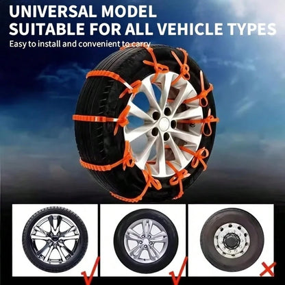 20pcs Of Car Emergency Anti-Slip Chains, Designed For Winter Driving To Prevent Slipping, Quick Installation Of Ice And Snow Chains, Suitable For Cars, Suvs, And Trucks, Ideal For Harsh Weather Condit