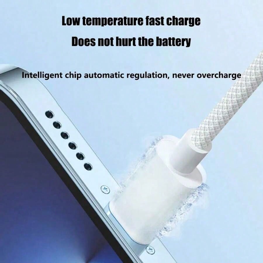 20W 3.3ft/6.6ft Type-C To Lightning Nylon Braided Data Cable, Compatible With IPhone 14/13/12/11 Pro Max/XR/XS/X/8/7/6 Plus/SE/, Fast Charging Cable, MFi Certified, Compatible With 14 Pro Max, 14 Pro