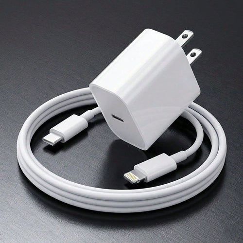 20W Apple Fast Charging Set [USB-C Fast Charging Adapter + 3.3FT/100CM Long USB-C To Apple Lightning Charging Cable Efficient Data Transfer Cable], Compatible With IPhone 14 13 12 Series Portable Char