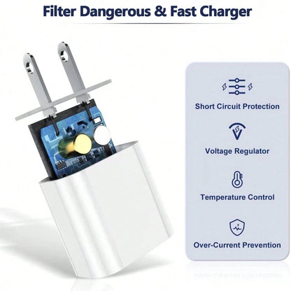 20W Apple Fast Charging Set [USB-C Fast Charging Adapter + 3.3FT/100CM Long USB-C To Apple Lightning Charging Cable Efficient Data Transfer Cable], Compatible With IPhone 14 13 12 Series Portable Char