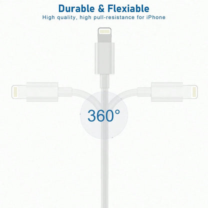 20W Apple Fast Charging Set [USB-C Fast Charging Adapter + 3.3FT/100CM Long USB-C To Apple Lightning Charging Cable Efficient Data Transfer Cable], Compatible With IPhone 14 13 12 Series Portable Char
