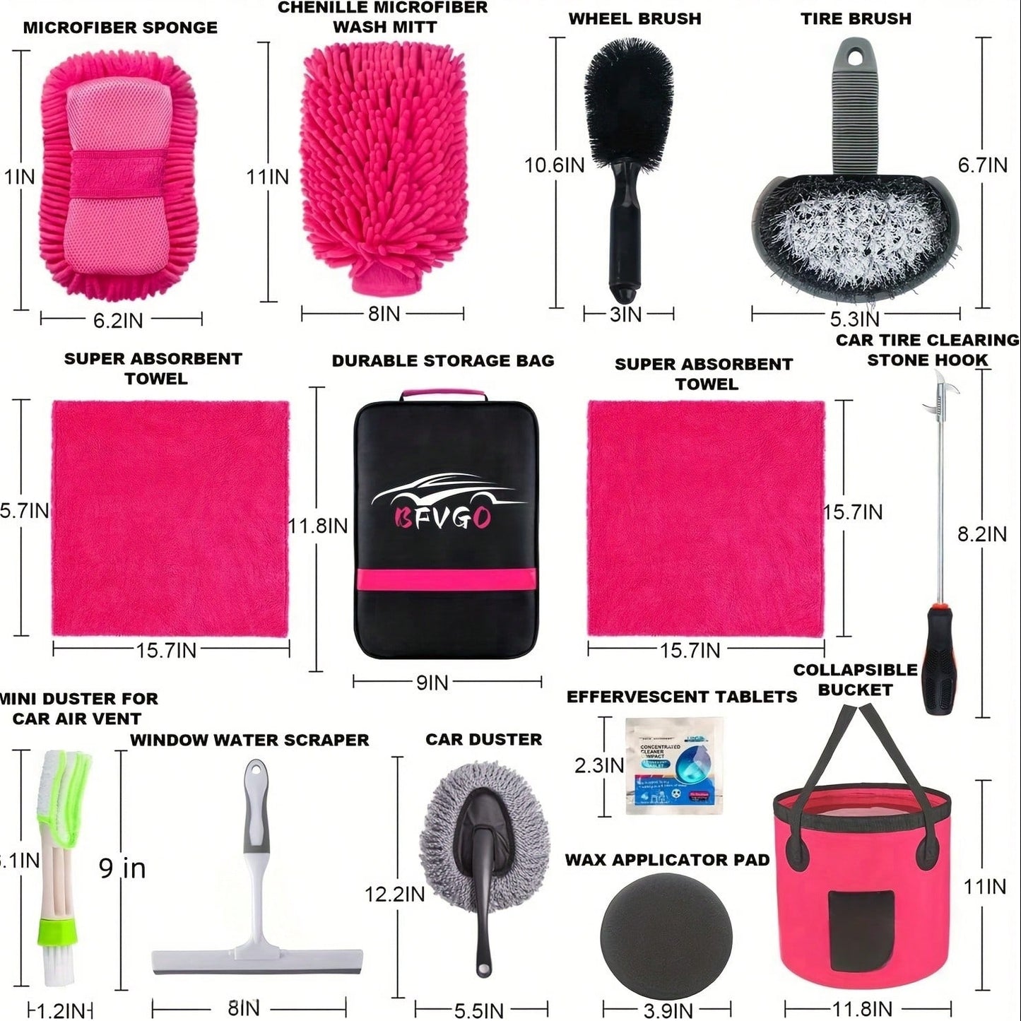 22-Piece Car Cleaning Tool Set, Beauty Set With Canvas Bag, Foldable Water Bucket, Car Wash Gloves, Sponge Towels, Tire Brush, Glass Scraper, Dust Remover.Blue
