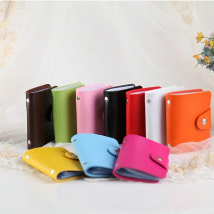 24 Slots Card Holder Bag, Simple Solid Color Pocket Case, Credit ID Card Organizer For Men And Women, Leather Card Holder Travel Must-Haves For Women Wallet Mini Wallet Purse Wallet Card Wallet