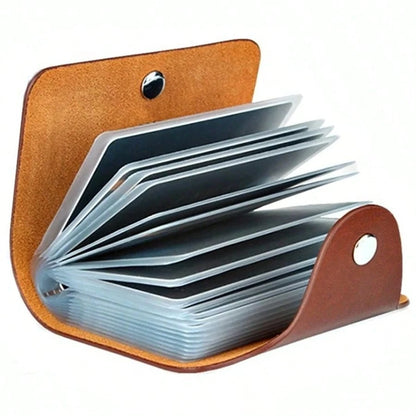 24 Slots Card Holder Bag, Simple Solid Color Pocket Case, Credit ID Card Organizer For Men And Women, Leather Card Holder Travel Must-Haves For Women Wallet Mini Wallet Purse Wallet Card Wallet