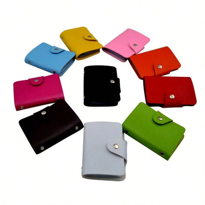 24 Slots Card Holder Bag, Simple Solid Color Pocket Case, Credit ID Card Organizer For Men And Women, Leather Card Holder Travel Must-Haves For Women Wallet Mini Wallet Purse Wallet Card Wallet