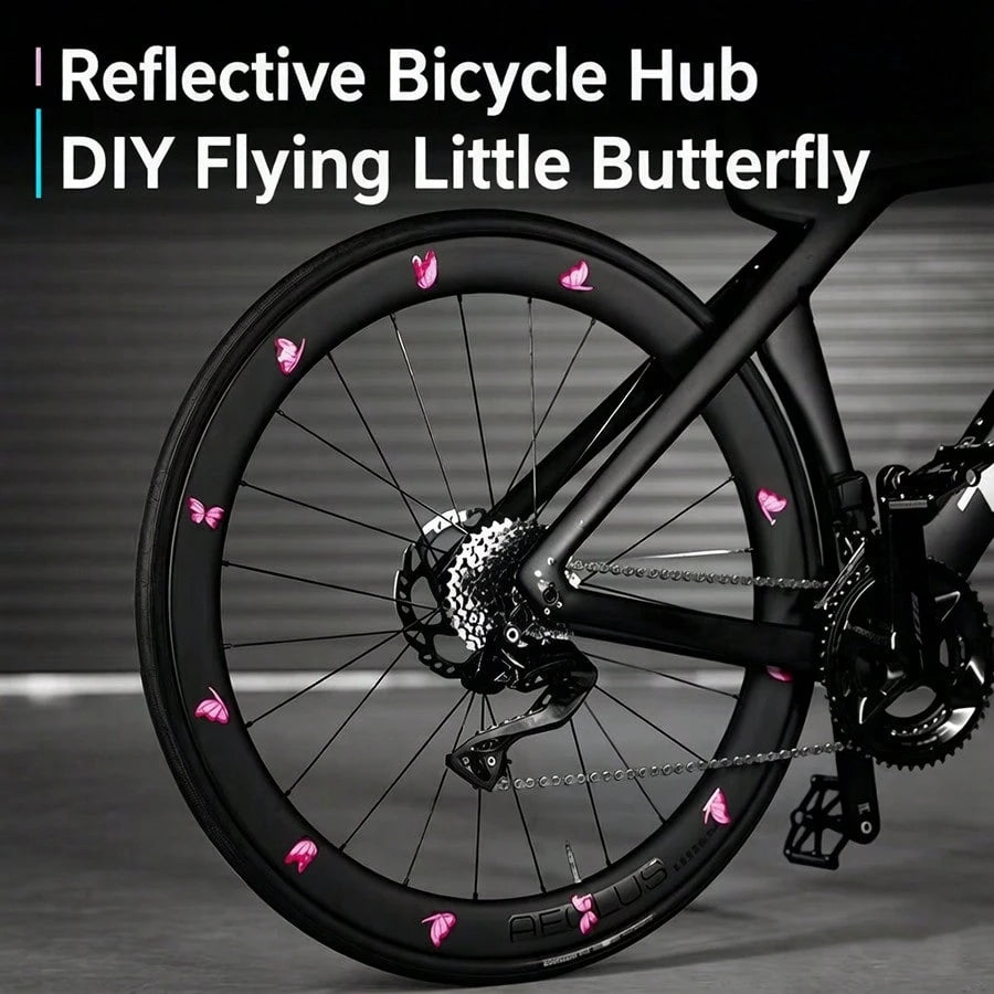 24pc Road Bike Butterfly Stickers/Dynamic Tire Stickers/Mountain Bike, Bicycle Creative Waterproof Decorative Stickers