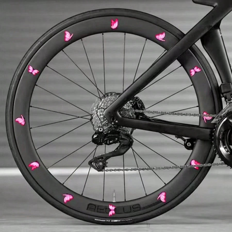 24pc Road Bike Butterfly Stickers/Dynamic Tire Stickers/Mountain Bike, Bicycle Creative Waterproof Decorative Stickers