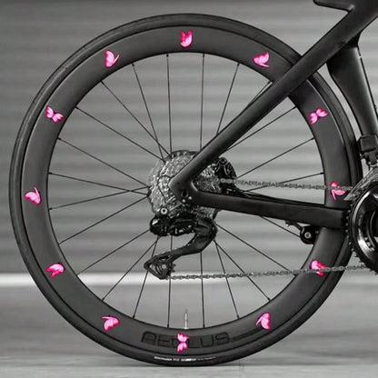 24pc Road Bike Butterfly Stickers/Dynamic Tire Stickers/Mountain Bike, Bicycle Creative Waterproof Decorative Stickers