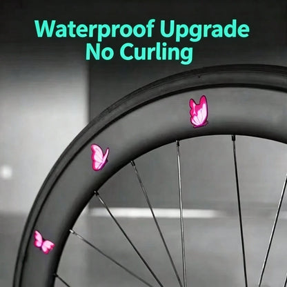 24pc Road Bike Butterfly Stickers/Dynamic Tire Stickers/Mountain Bike, Bicycle Creative Waterproof Decorative Stickers