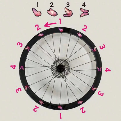 24pc Road Bike Butterfly Stickers/Dynamic Tire Stickers/Mountain Bike, Bicycle Creative Waterproof Decorative Stickers