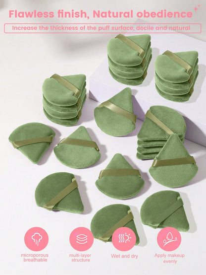 24pcs/15pcs/8pcs/5pcs Triangle Shaped Sponge Puff For Loose Powder Setting And Blending, Soft And Gentle For Face And Body, Velvet Smooth Makeup Sponge Set For Foundation,Makeup,Cheap,Room Decor,Vanit