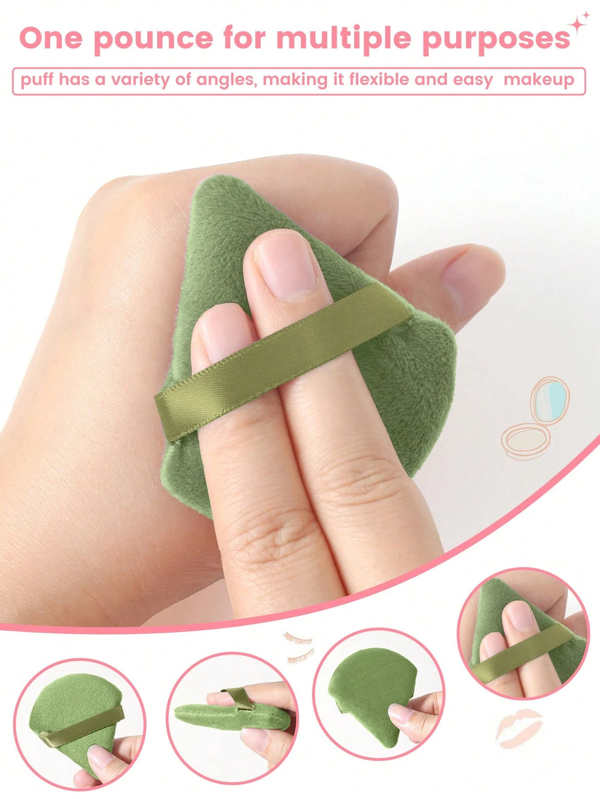 24pcs/15pcs/8pcs/5pcs Triangle Shaped Sponge Puff For Loose Powder Setting And Blending, Soft And Gentle For Face And Body, Velvet Smooth Makeup Sponge Set For Foundation,Makeup,Cheap,Room Decor,Vanit